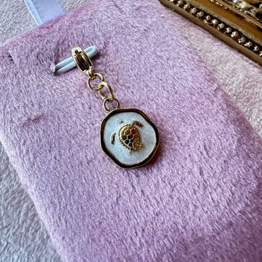 Sea Turtle Charm 18K Gold PVD Stainless Steel w/ Lobster Claw Clasp - Picture 9 of 10